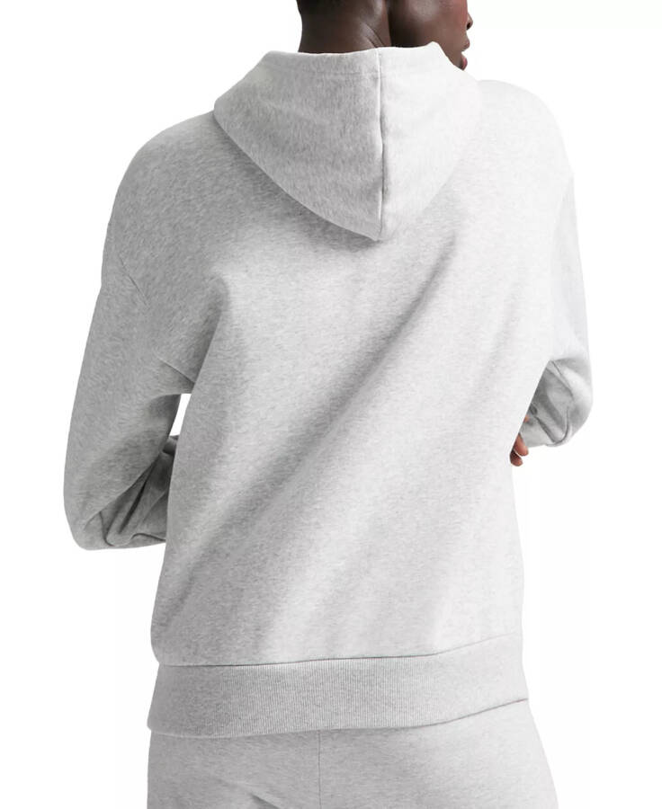 Women's Embossed-Logo Fleece Hoodie Light Gray Heather - 2