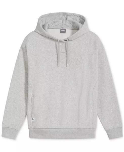 Women's Embossed-Logo Fleece Hoodie Light Gray Heather - 4