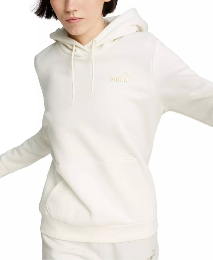 Women's Embroidered Fleece Hoodie Sweatshirt Ivory - 1