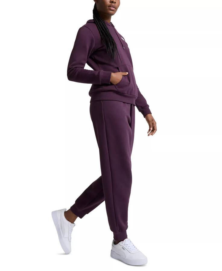 Women's Embroidered Fleece Hoodie Sweatshirt Midnight Plum - 3