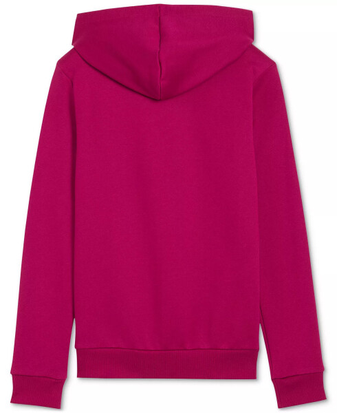 Women's Embroidered Fleece Hoodie Sweatshirt Pink - 2