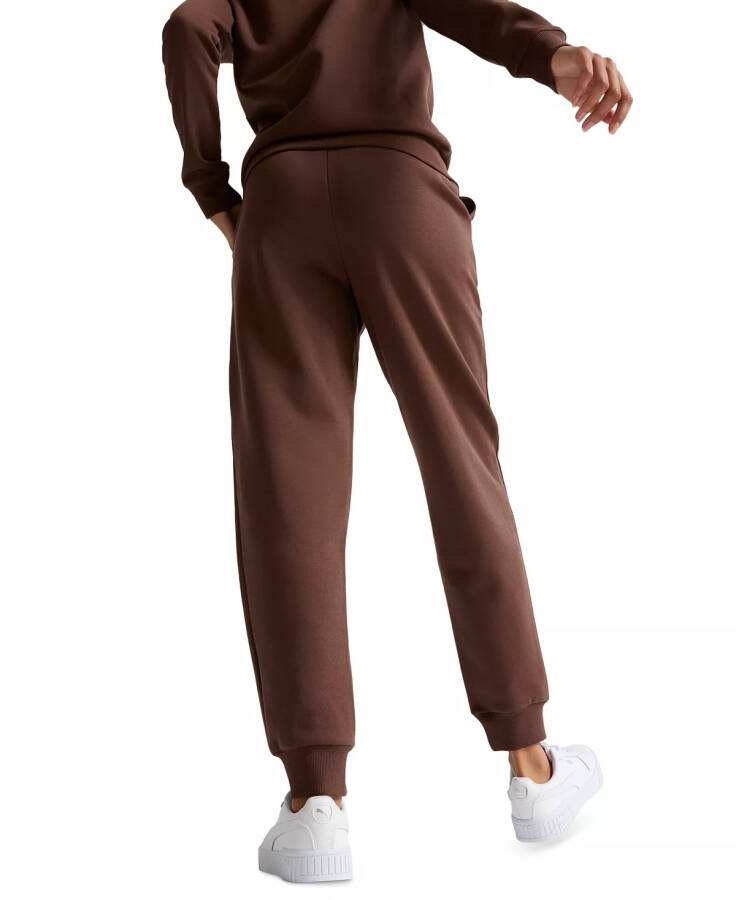 Women's Embroidered-Logo Fleece Sweatpant Joggers Brown - 2