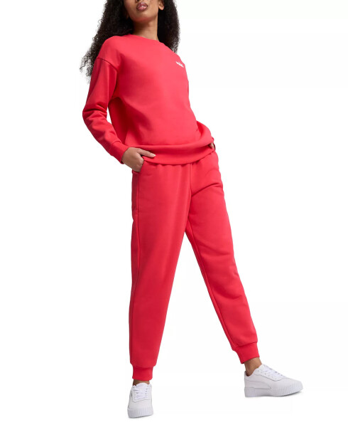 Women's Embroidered-Logo Fleece Sweatpant Joggers Tart Cherry - 1