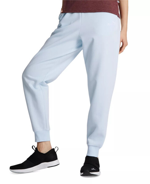 Women's Embroidered-Logo High-Waist Fleece Sweatpant Jogger Icy Blue - 3