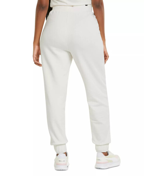 Women's Embroidered-Logo High-Waist Fleece Sweatpant Jogger Ivory - 6