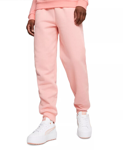 Women's Embroidered-Logo High-Waist Fleece Sweatpant Jogger Peach Smoothie - 1