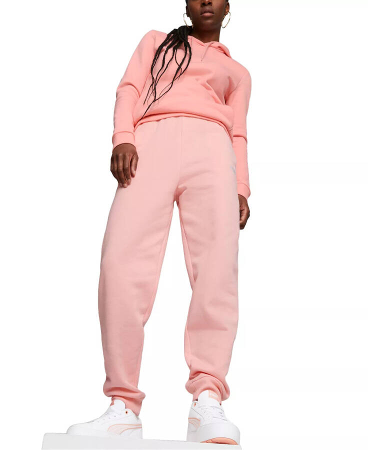 Women's Embroidered-Logo High-Waist Fleece Sweatpant Jogger Peach Smoothie - 4