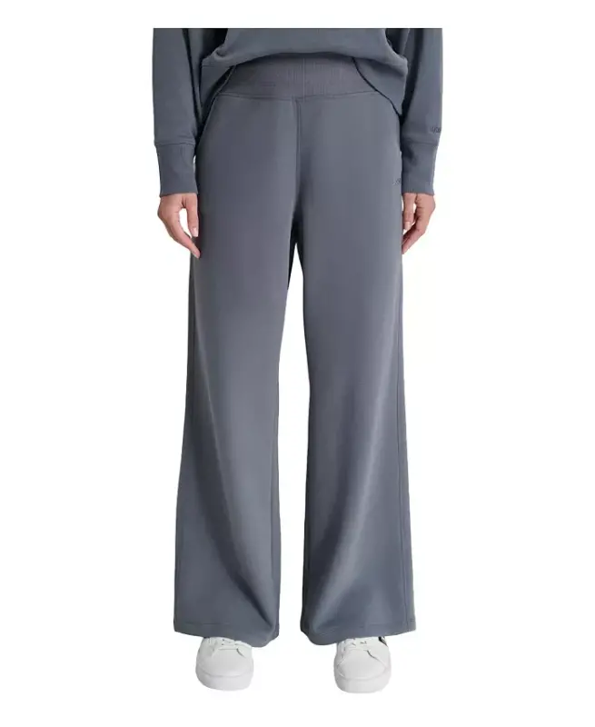 Women's Embroidered Logo Pull On Wide Leg Pants - 2