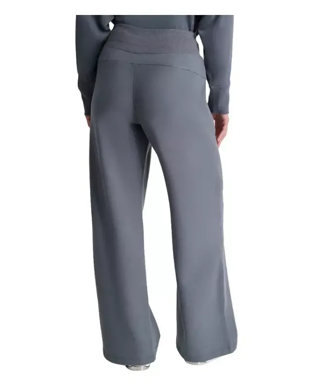 Women's Embroidered Logo Pull On Wide Leg Pants - 3