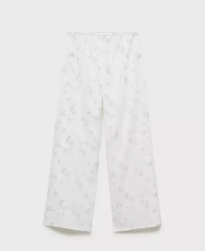 Women's Embroidered Pajama Pants - 5