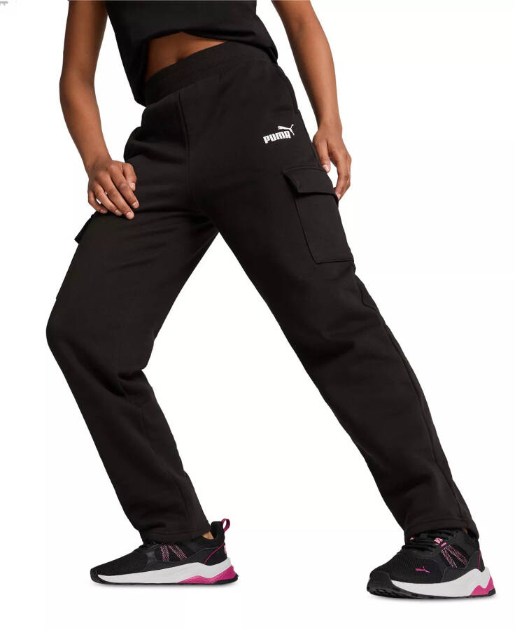 Women's Essential+ Cargo Fleece Pants Puma Black - 1