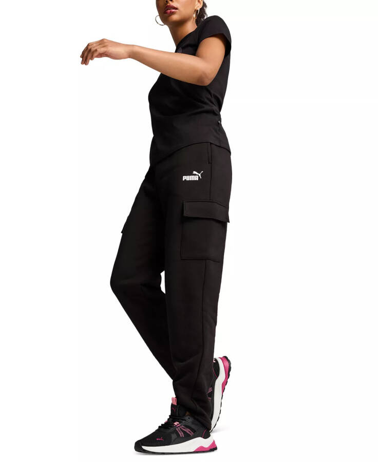 Women's Essential+ Cargo Fleece Pants Puma Black - 3