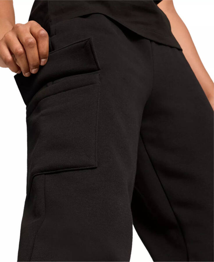 Women's Essential+ Cargo Fleece Pants Puma Black - 4