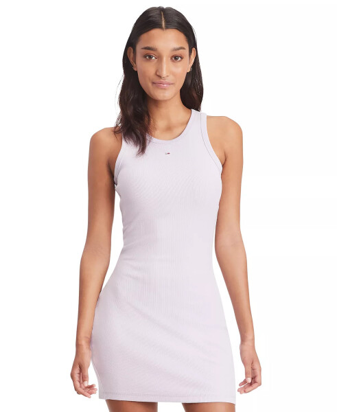 Women's Essential Ribbed Bodycon Tank Dress Lavender Flower - 7