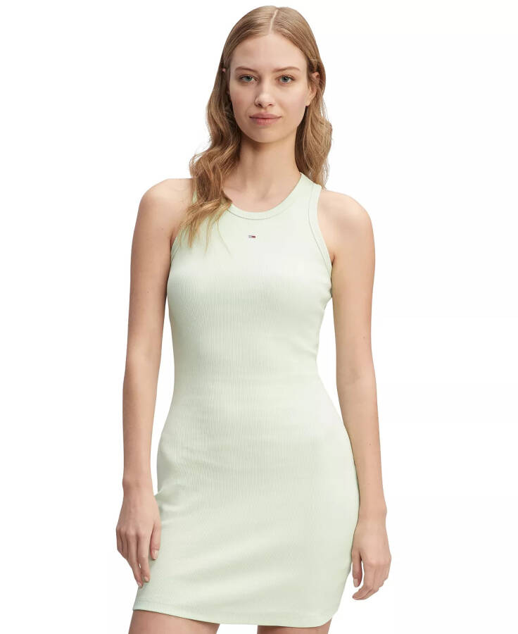 Women's Essential Ribbed Bodycon Tank Dress Opal Green - 1