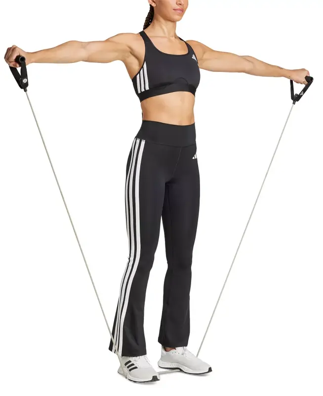 Women's Essentials 3-Stripe Cotton-Blend Leggings-Black/white - 3