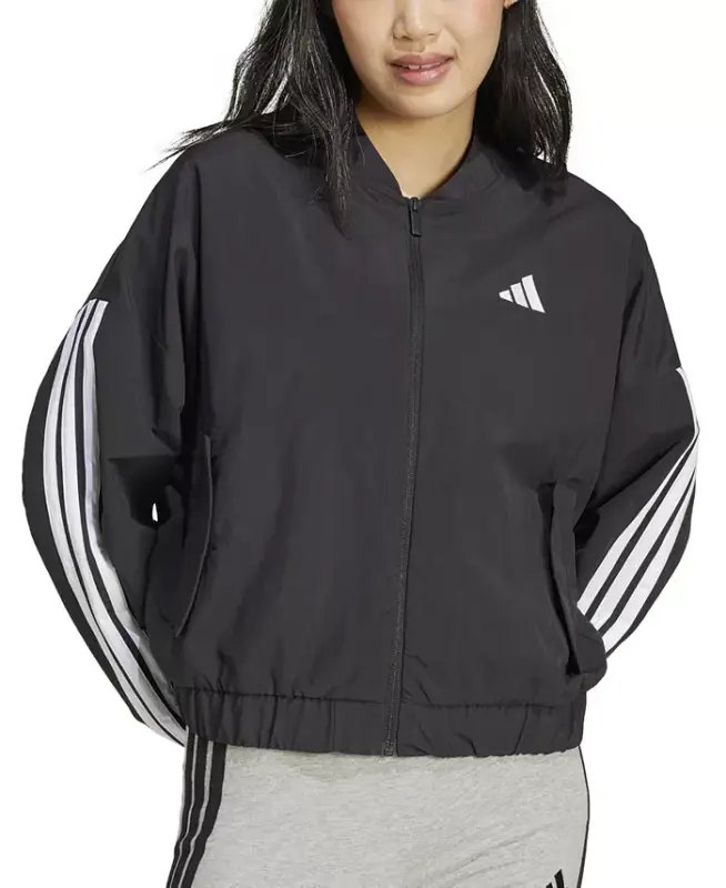 Women's Essentials 3-Stripes Lifestyle Bomber Jacket-Black - ADIDAS