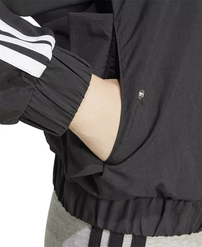 Women's Essentials 3-Stripes Lifestyle Bomber Jacket-Black - 4
