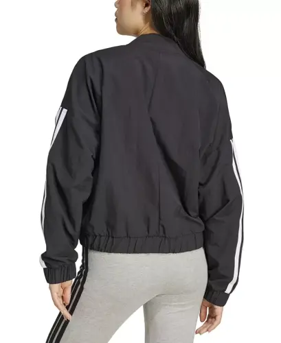 Women's Essentials 3-Stripes Lifestyle Bomber Jacket-Black - 5