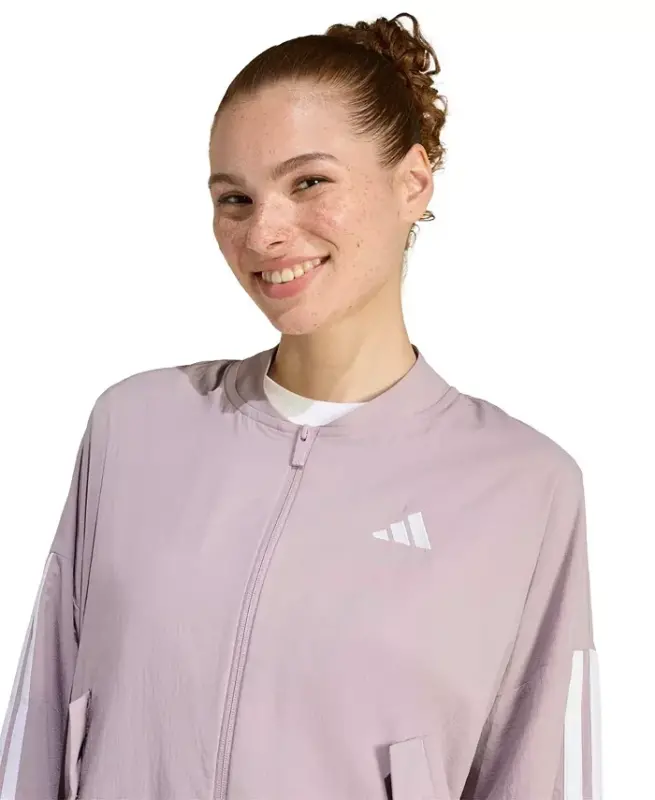Women's Essentials 3-Stripes Lifestyle Bomber Jacket - Light/Pastel Purple - 2