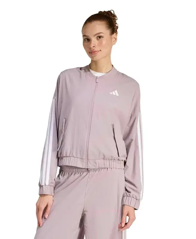 Women's Essentials 3-Stripes Lifestyle Bomber Jacket - Light/Pastel Purple - 1