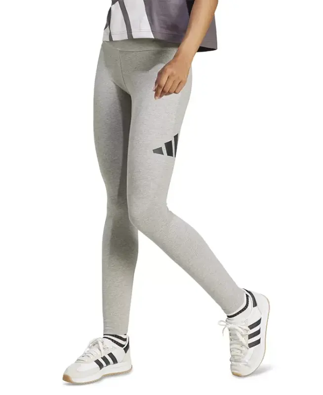Women's Essentials Big Logo Cotton Leggings - Medium Grey Heather/black - 1
