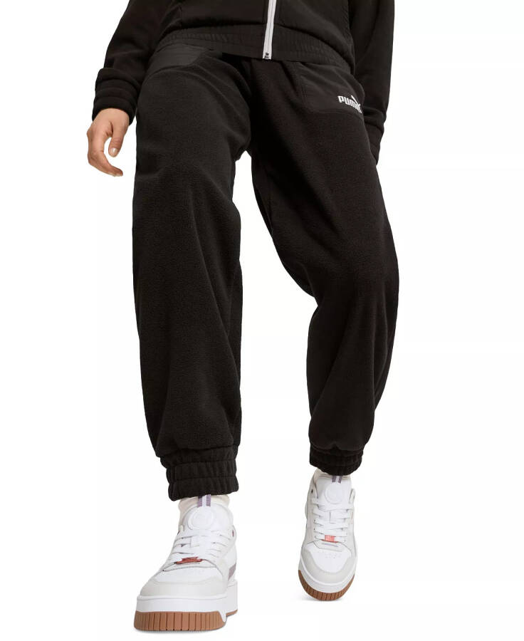 Women's Essentials Brushed Fleece Logo Joggers Black - 1