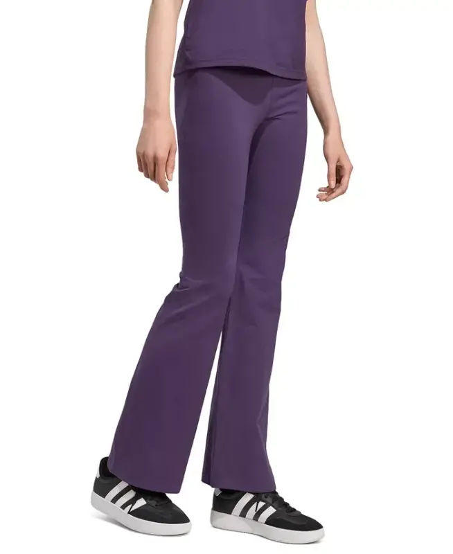 Women's Essentials Small Logo Flared Leggings - Aurora Plum/black - 2