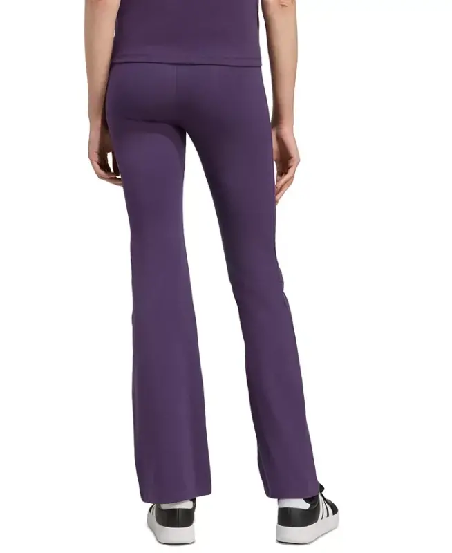 Women's Essentials Small Logo Flared Leggings - Aurora Plum/black - 5
