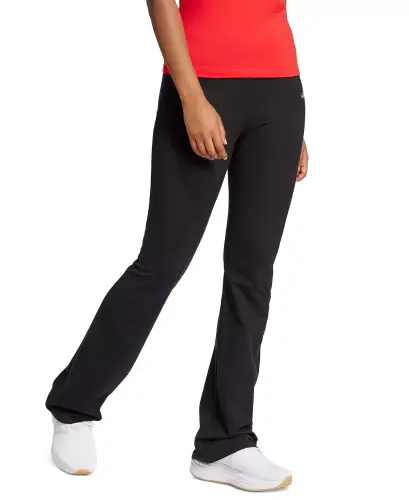 Women's Essentials Small Logo Flared Leggings-Black/White - ADIDAS (1)