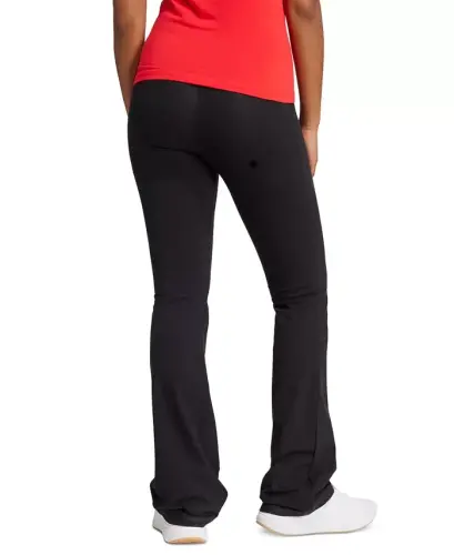 Women's Essentials Small Logo Flared Leggings-Black/White - 3