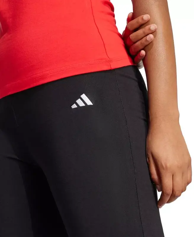 Women's Essentials Small Logo Flared Leggings-Black/White - 3