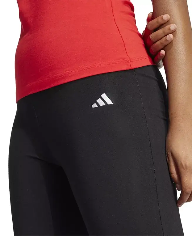 Women's Essentials Small Logo Flared Leggings-Black/White - 4