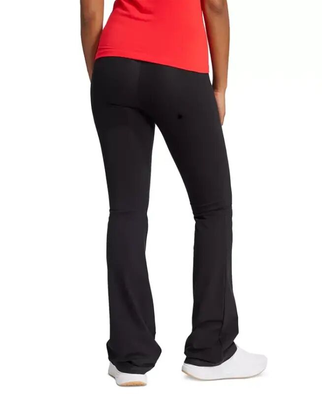 Women's Essentials Small Logo Flared Leggings-Black/White - 6