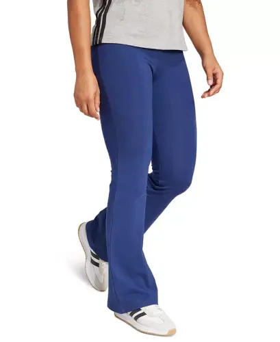 Women's Essentials Small Logo Flared Leggings-Dark Blue/White 