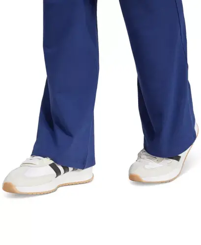 Women's Essentials Small Logo Flared Leggings-Dark Blue/White - 4