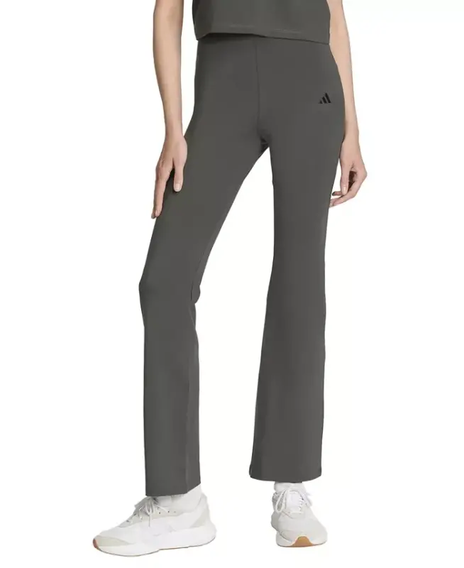 Women's Essentials Small Logo Flared Leggings - Gray - ADIDAS