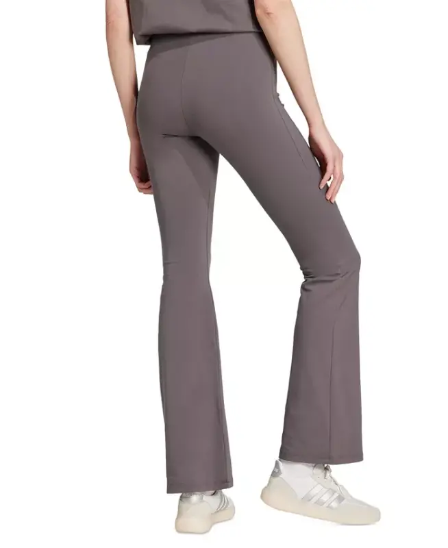 Women's Essentials Small Logo Flared Leggings-Grestr/whi - 5
