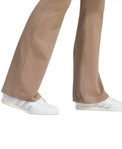 Women's Essentials Small Logo Flared Leggings - Khaki Six/white - 4