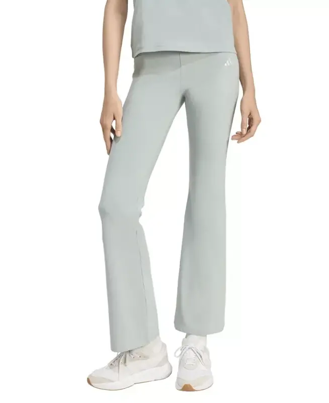 Women's Essentials Small Logo Flared Leggings - Lt/pas Grn - ADIDAS