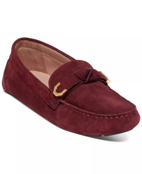 Women's Evelyn Bow Driver Loafers Bloodstone Suede - 1