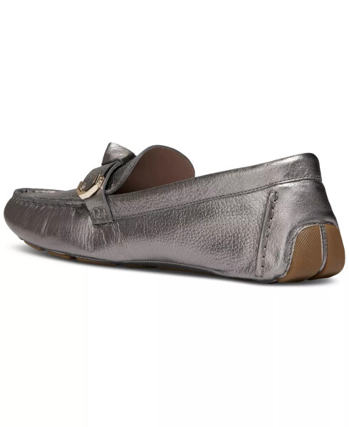 Women's Evelyn Bow Driver Loafers Pewter Metallic - 3