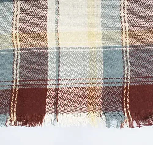 Women's Fall Winter Scarf Classic Tassel Plaid Tartan Warm Soft Chunky Large Blanket Wrap Shawl Scarves - 5