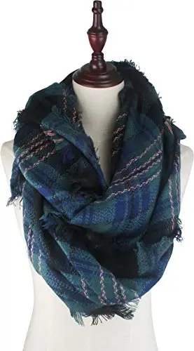 Women's Fall Winter Scarf Classic Tassel Plaid Tartan Warm Soft Chunky Large Blanket Wrap Shawl Scarves - 2