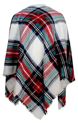 Women's Fall Winter Scarf Classic Tassel Plaid Tartan Warm Soft Chunky Large Blanket Wrap Shawl Scarves - 3