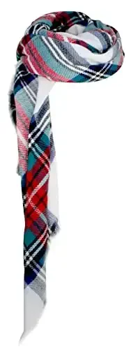 Women's Fall Winter Scarf Classic Tassel Plaid Tartan Warm Soft Chunky Large Blanket Wrap Shawl Scarves - 5