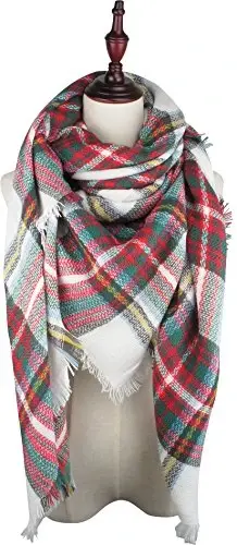 Women's Fall Winter Scarf Classic Tassel Plaid Tartan Warm Soft Chunky Large Blanket Wrap Shawl Scarves - 5