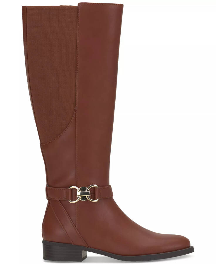 Women's Faron Knee High Riding Boots, Created for Modazone Cognac Smooth - 2