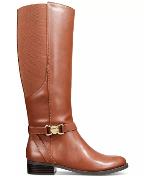 Women's Faron Knee High Riding Boots, Created for Modazone Cognac Smooth - 8