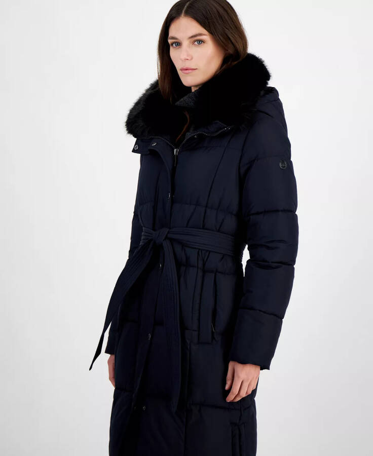 Women's Faux-Fur-Collar Belted Puffer Coat, Created for Modazone Admiral - 3